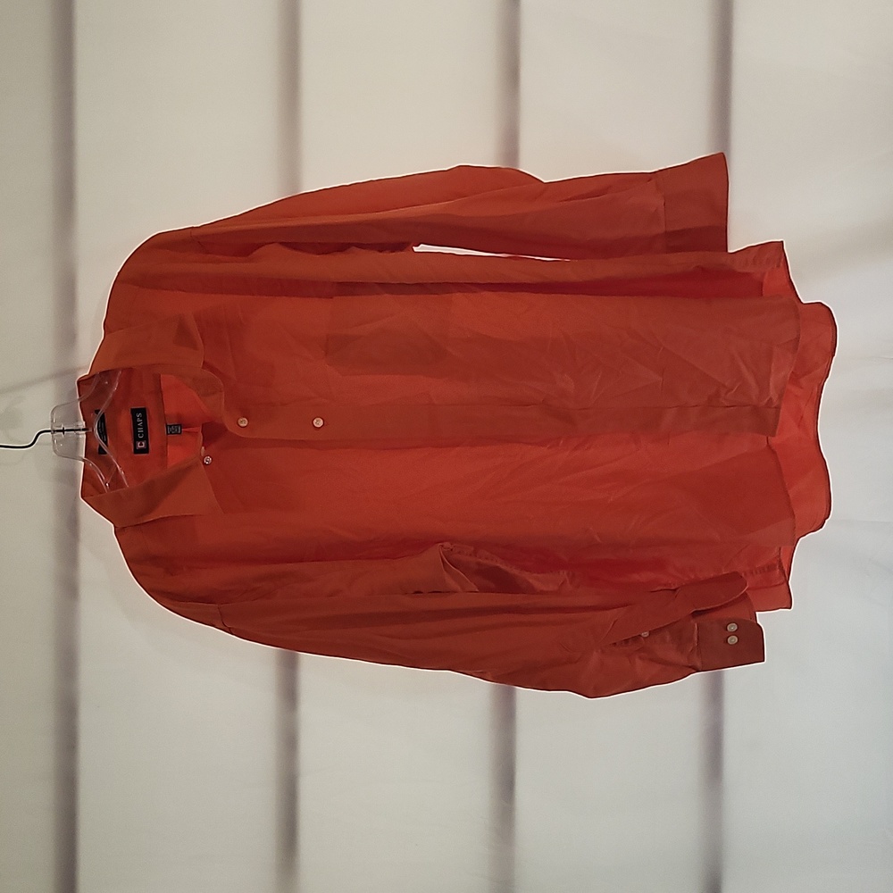 NWOT Men's Orange Chaps Longsleeve Button-down (XXL) - Picture 2 of 12